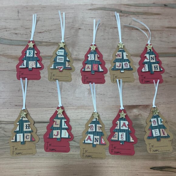 Christmas tree Gift tags, Christmas gift tags, Holiday gift tags, Handmade gift - Picture 3 of 3